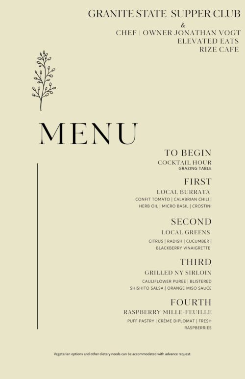 Granite State Supper Club: 8.21.25